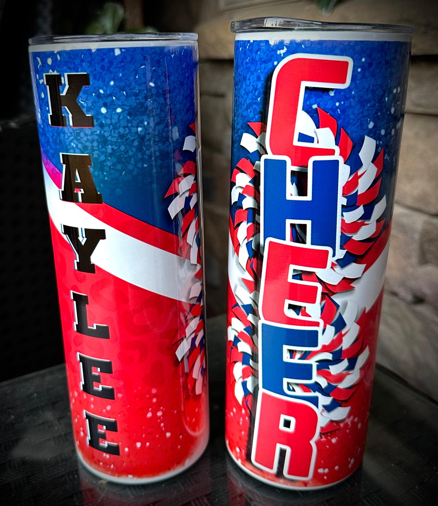 cheer tumbler with your custom name 20 oz