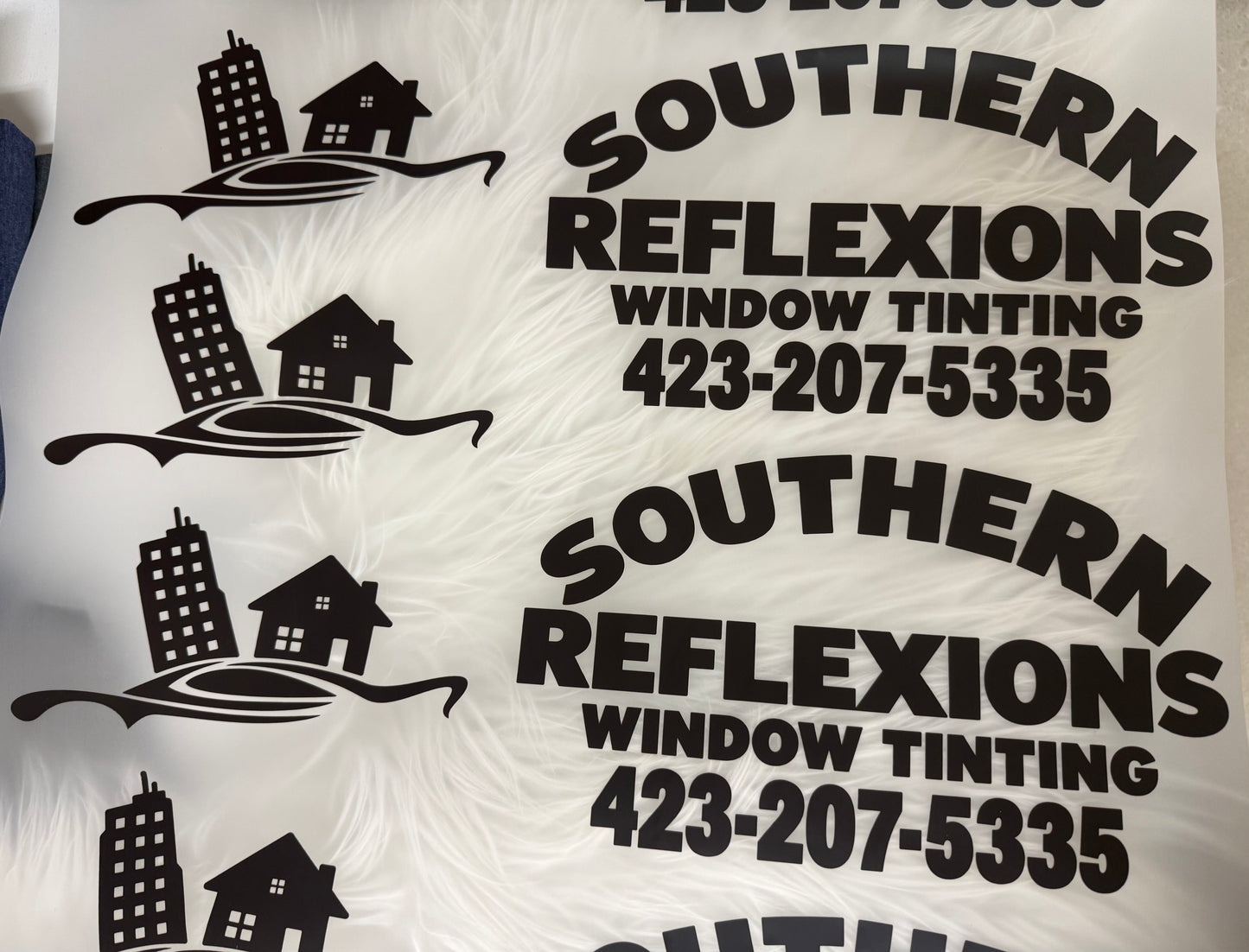 10 Front Logo 10 Back Logo DTF prints (black) for Southern Reflections