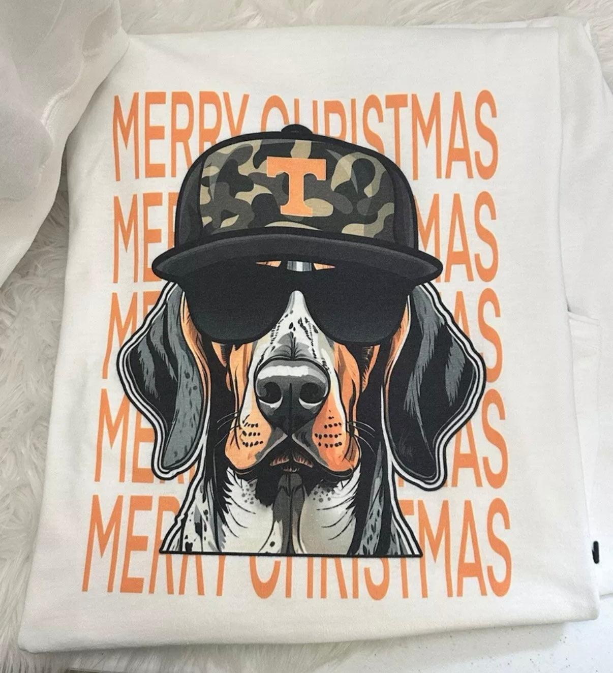 Merry Christmas Tennessee dog shortsleeve tee shirt