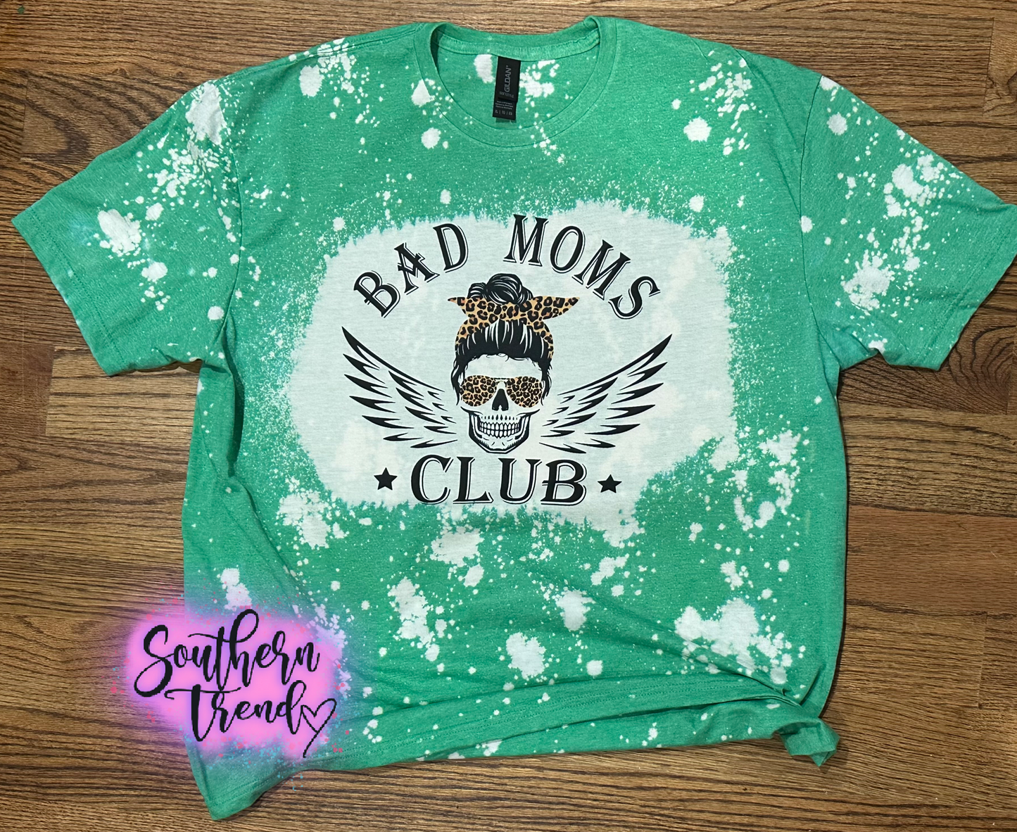 Bad Moms Club bleached tee shirt