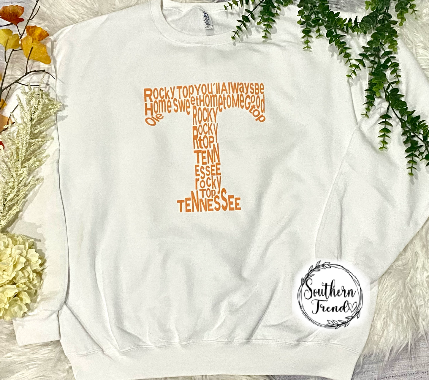 Tennessee song T logo white crewneck