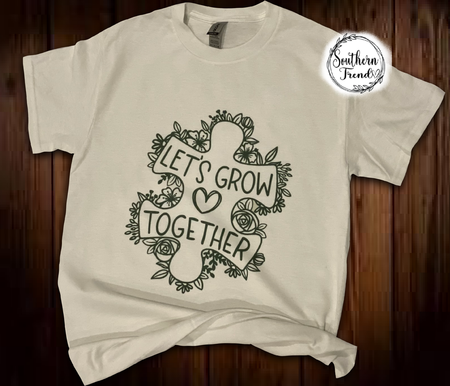 Let’s grow together white tee shirt