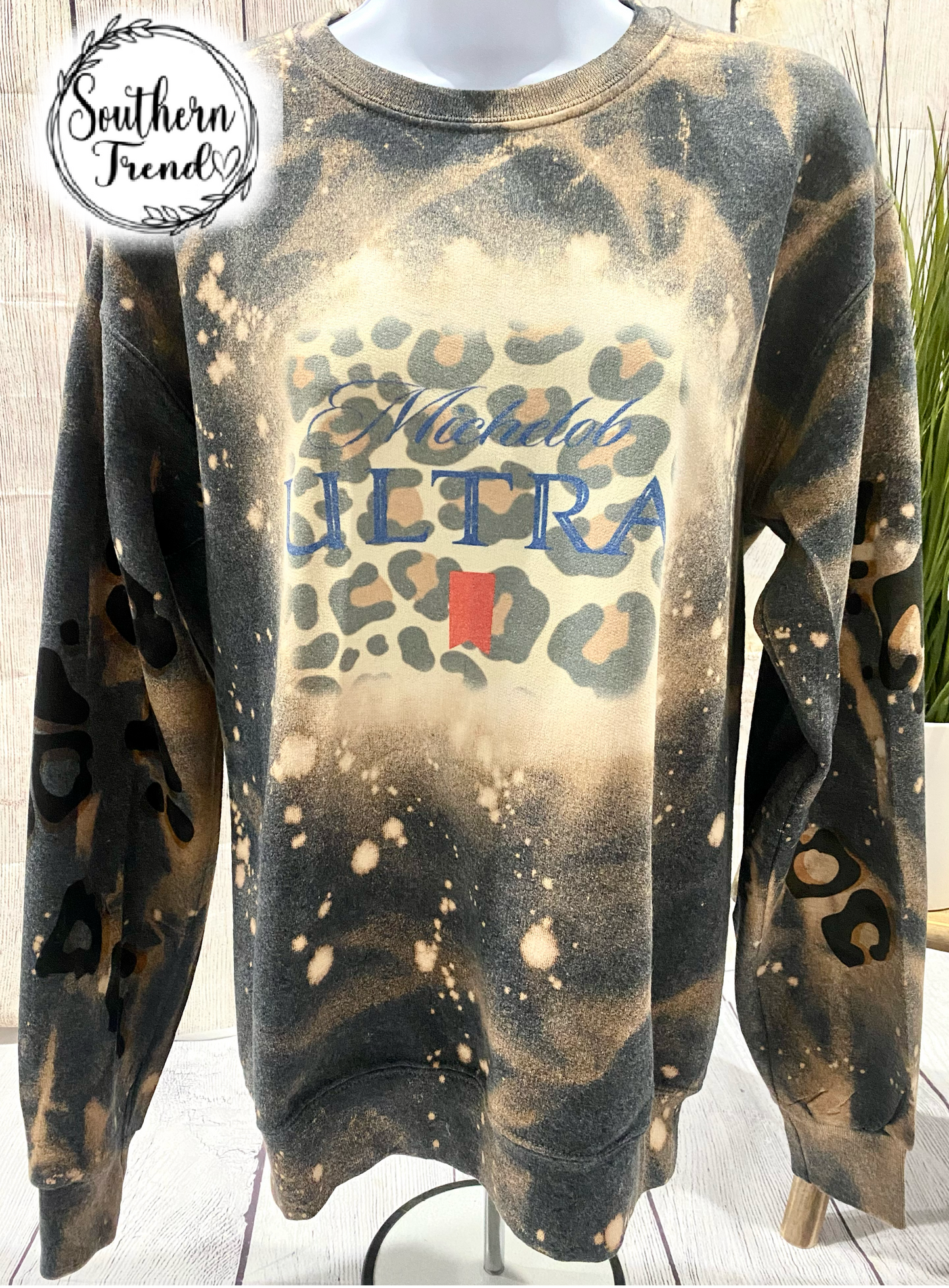 Michelob ultra leopard print crewneck