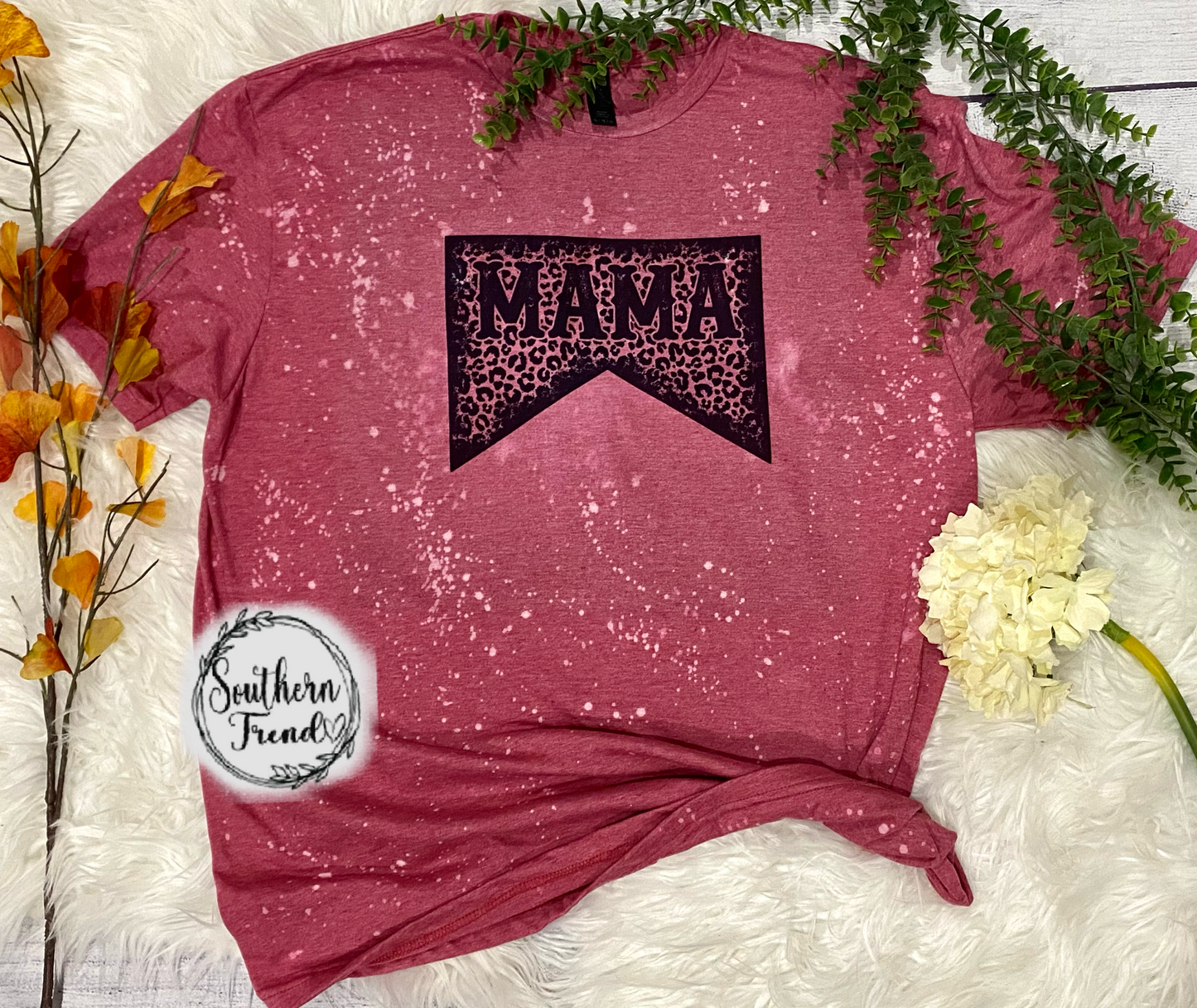 Western Grunge Leopard Print Wild Country Mama bleached tee shirt