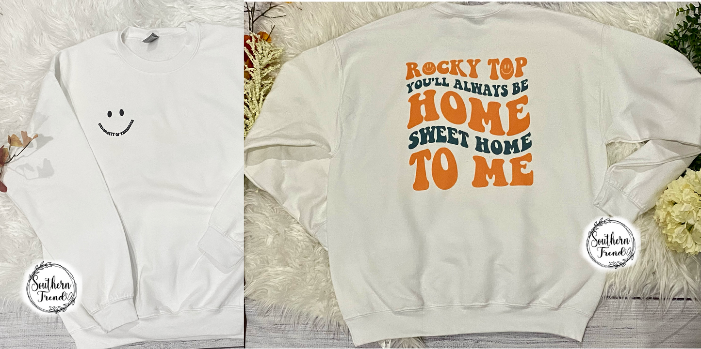 University of Tennessee Rocky top white crewneck