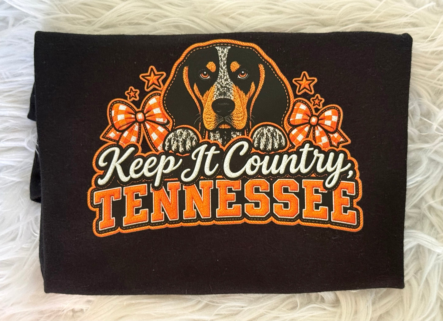 Keep it Country Tennessee  Black Graphic Tee 🧡🐾