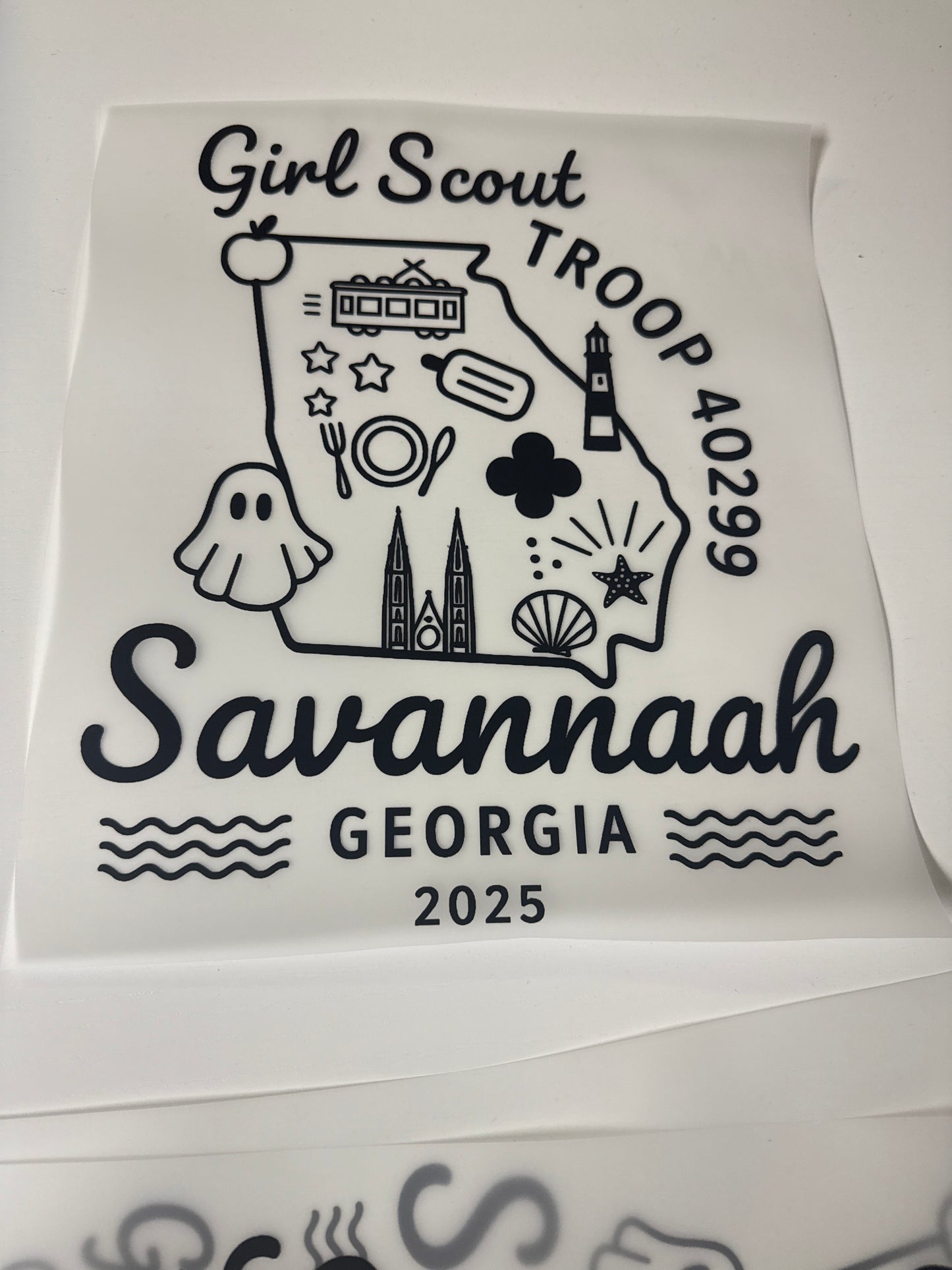 Custom dtf prints  for troop 40299