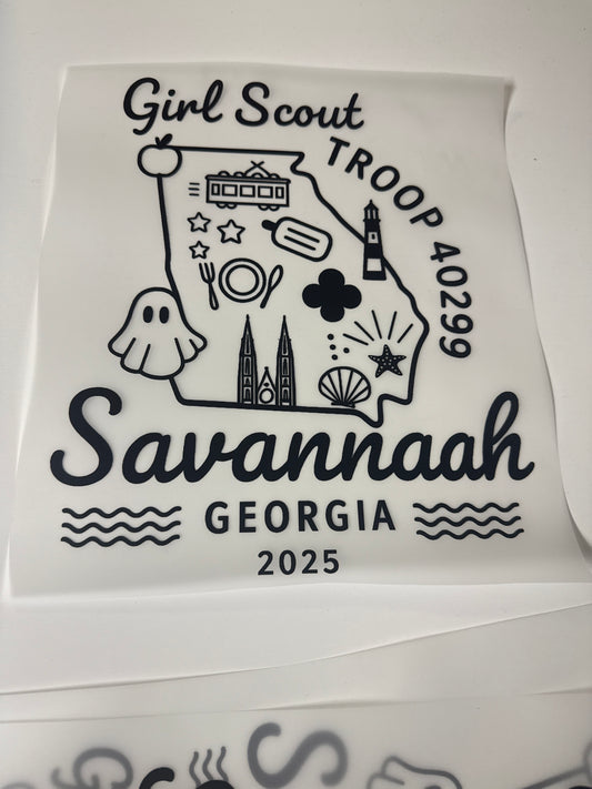 Custom dtf prints  for troop 40299