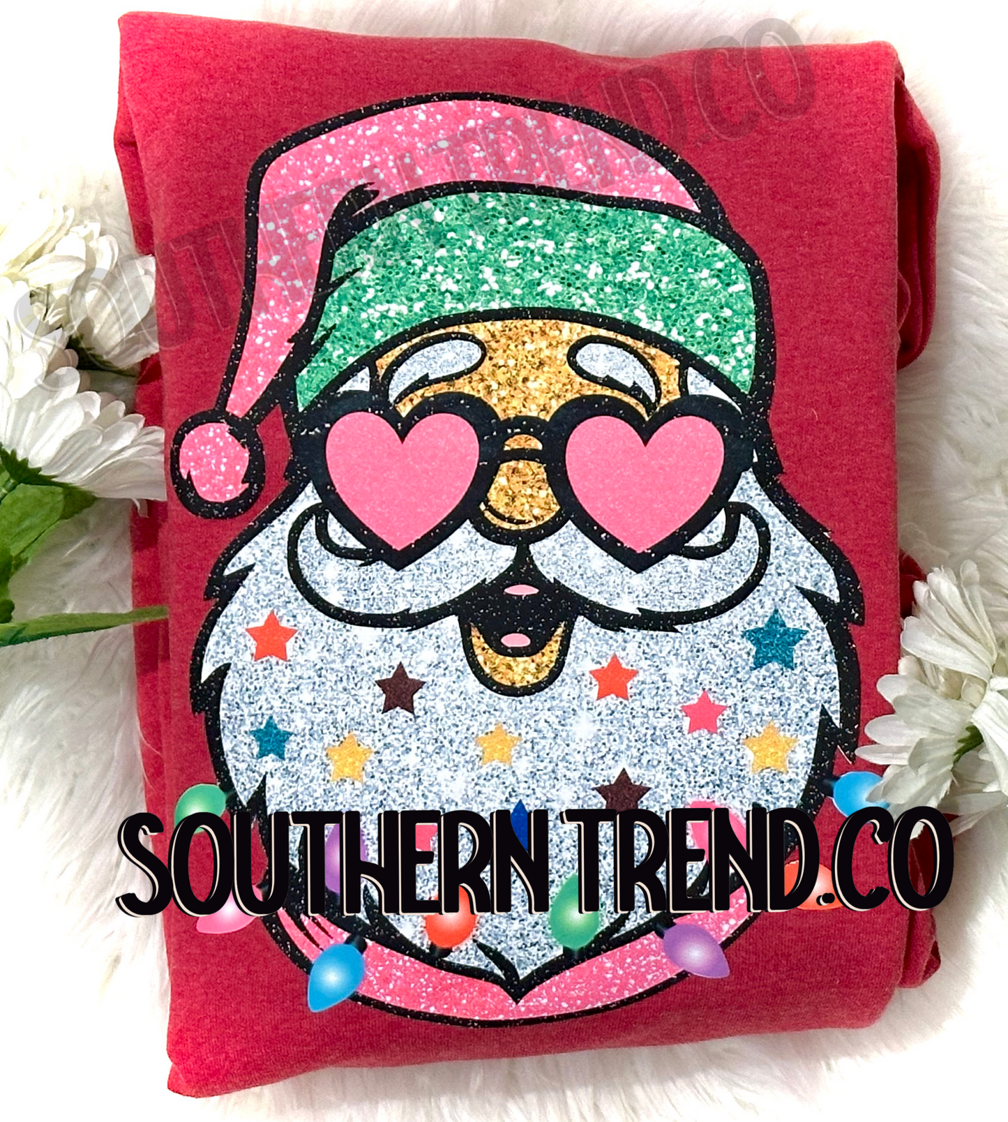 Christmas Santa with lights and sunnys