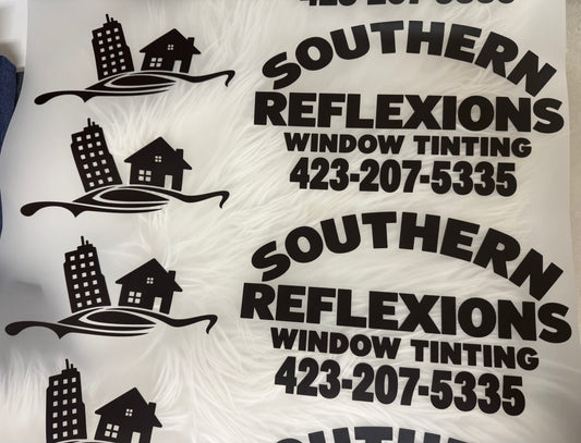 10 Front Logo 10 Back Logo DTF prints (black) for Southern Reflections