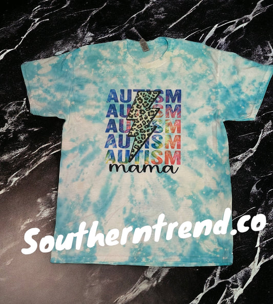 Autism Mama tiedye tee shirt