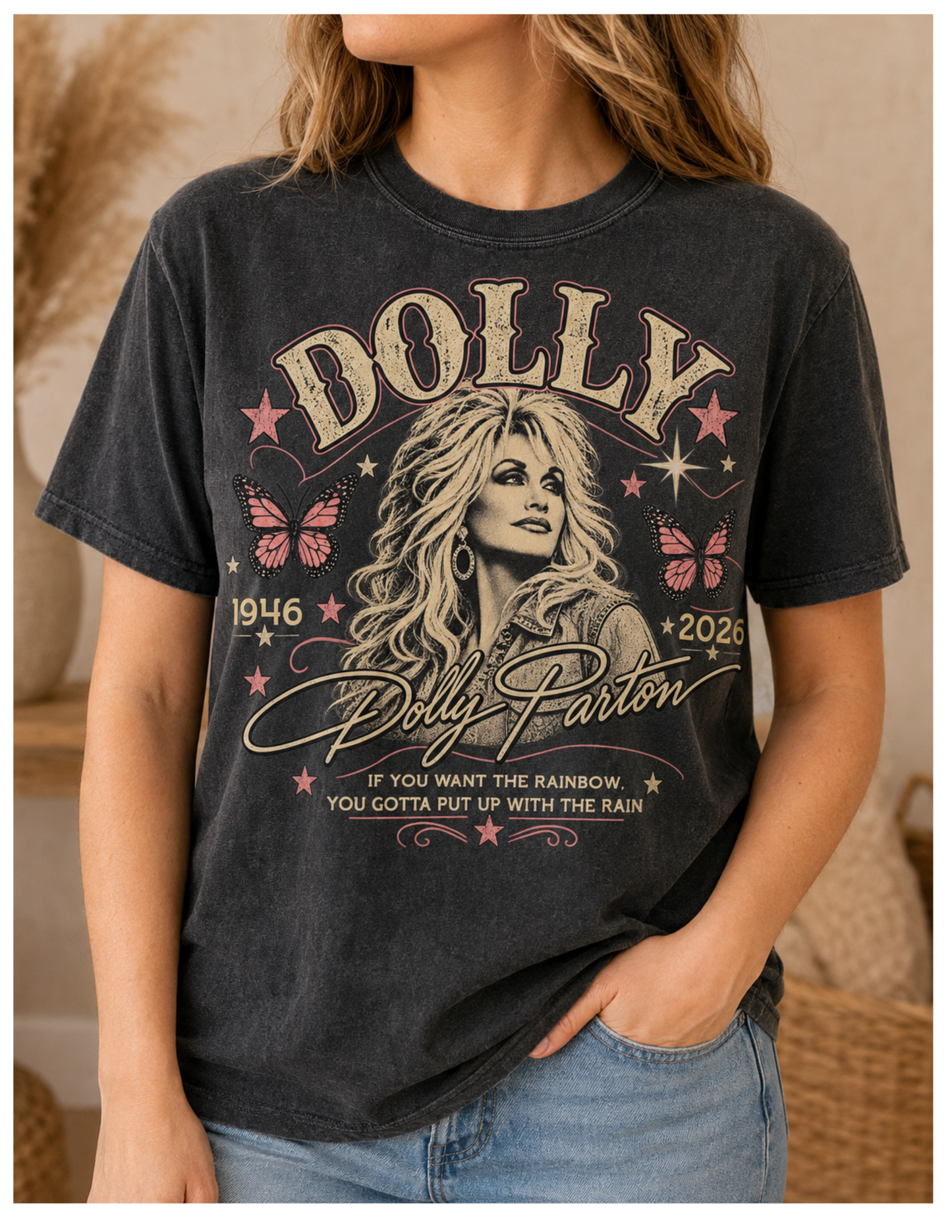 Dolly Parton Vintage Butterfly Graphic Tee