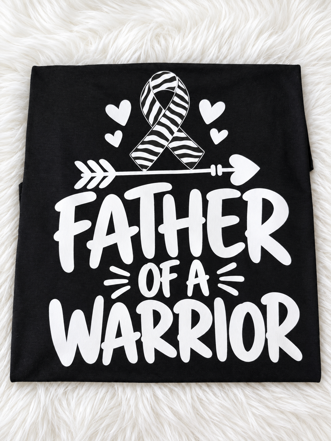 Father of a Warrior – Rare Disease Awareness Zebra Ribbon Shirt