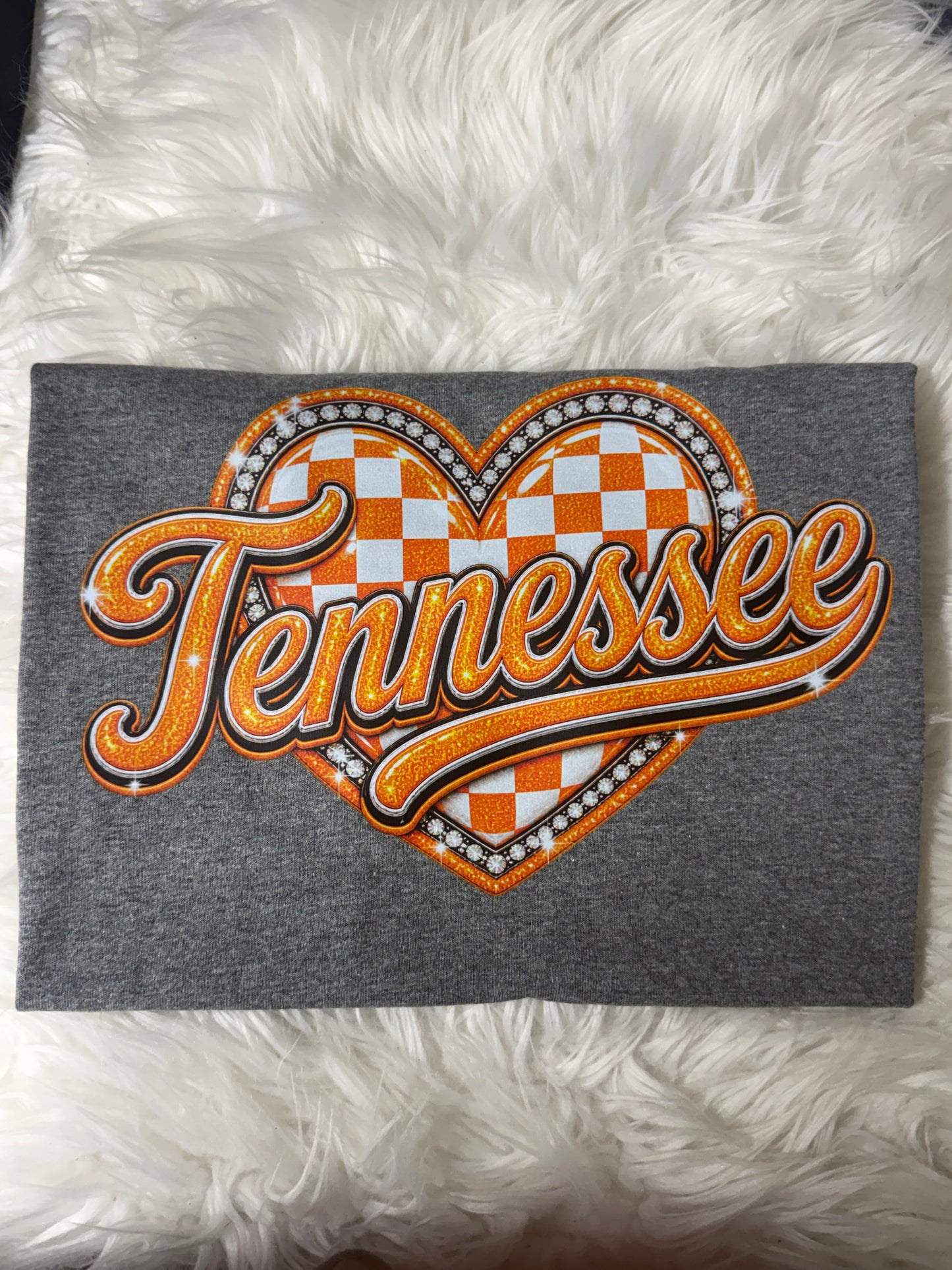 Sparkly Tennessee Checkered Heart Graphic Tee