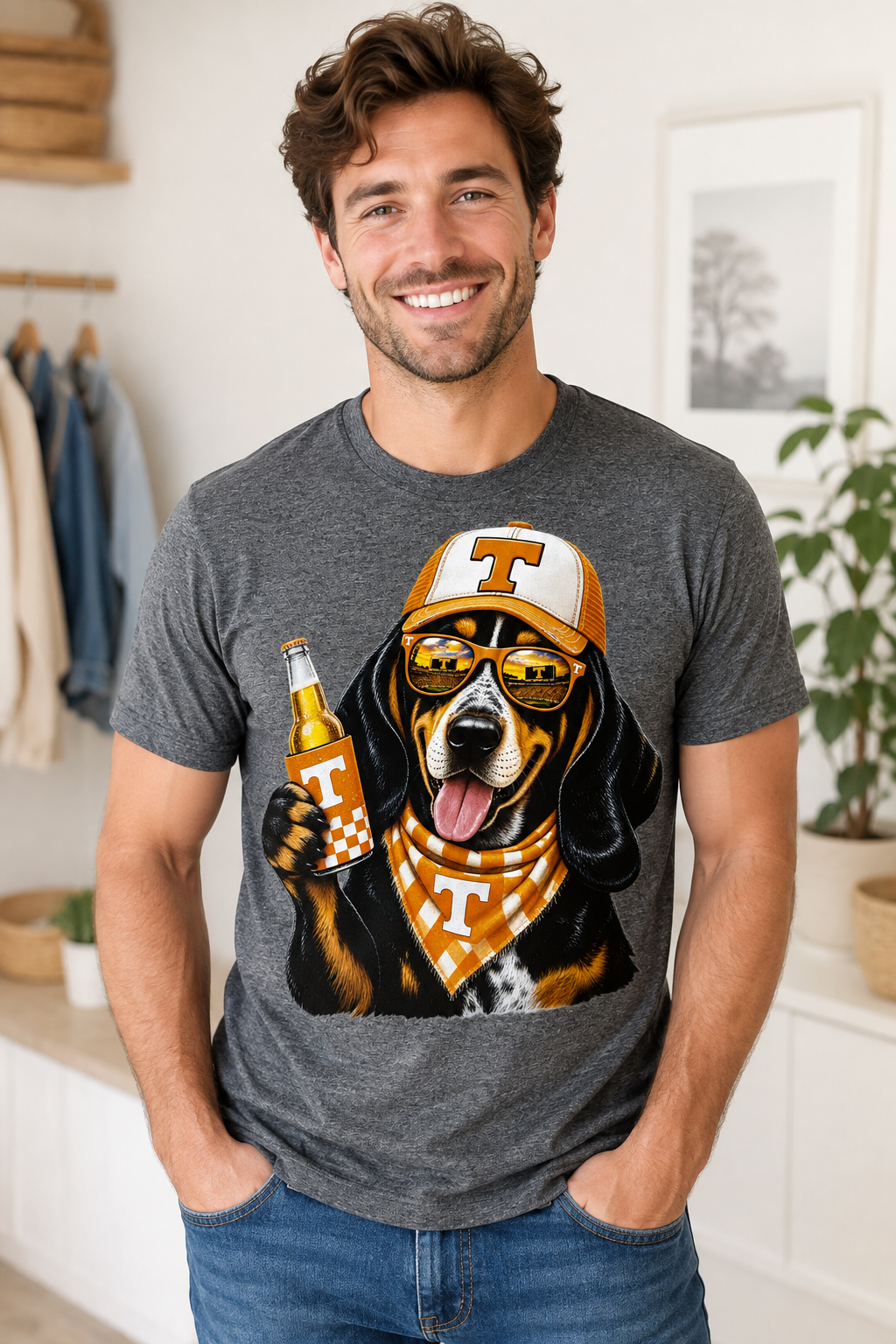 Tennessee Game Day Dog & Cold Beer Graphic Tee