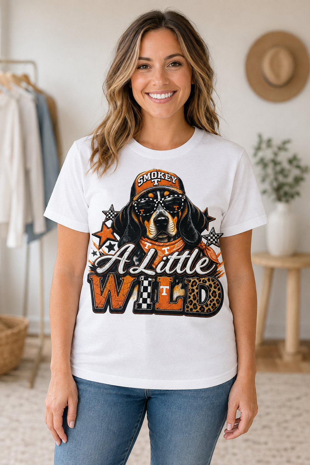 A Little Wild Tennessee Dog Graphic Tee