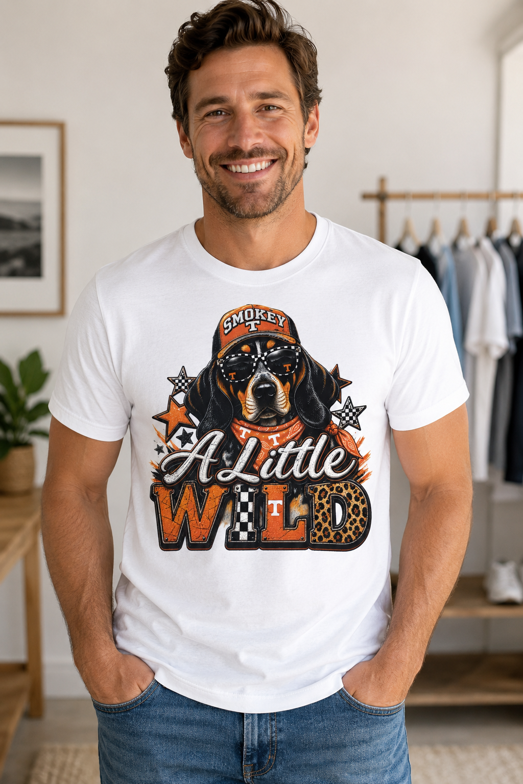 A Little Wild Tennessee Dog Graphic Tee