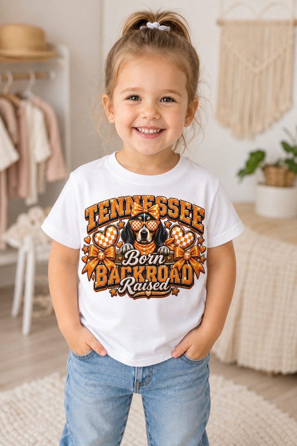 Tennessee Born, Backroad Raised Dog Graphic Tee