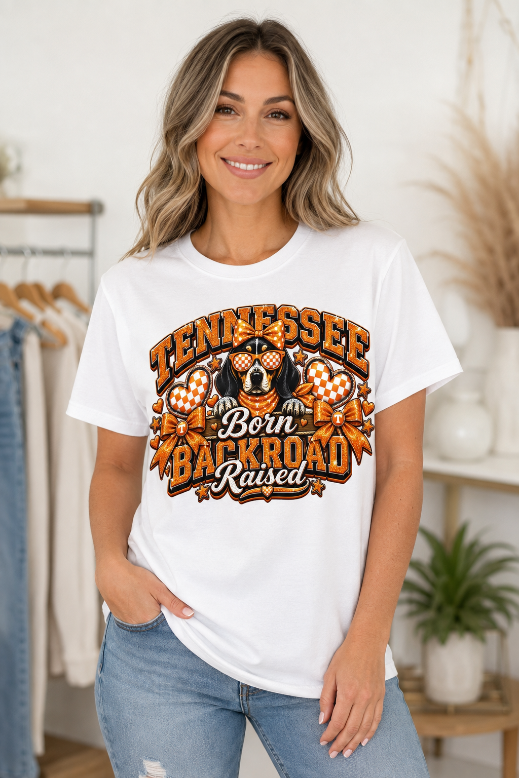 Tennessee Born, Backroad Raised Dog Graphic Tee