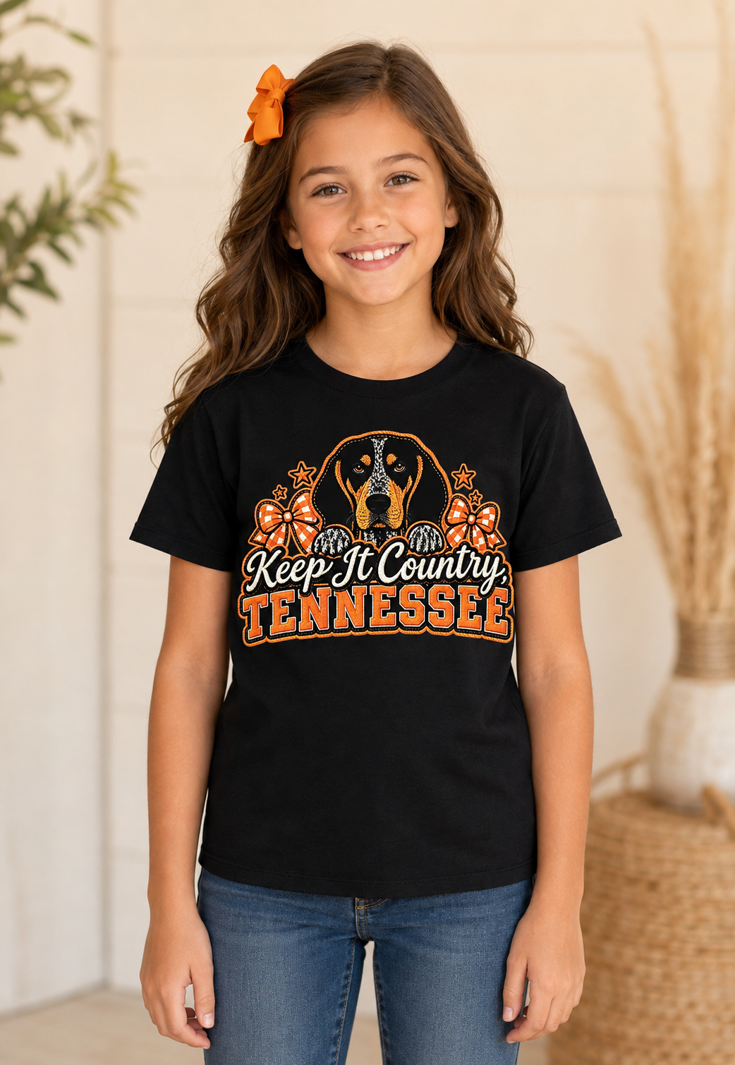Keep it Country Tennessee  Black Graphic Tee 🧡🐾