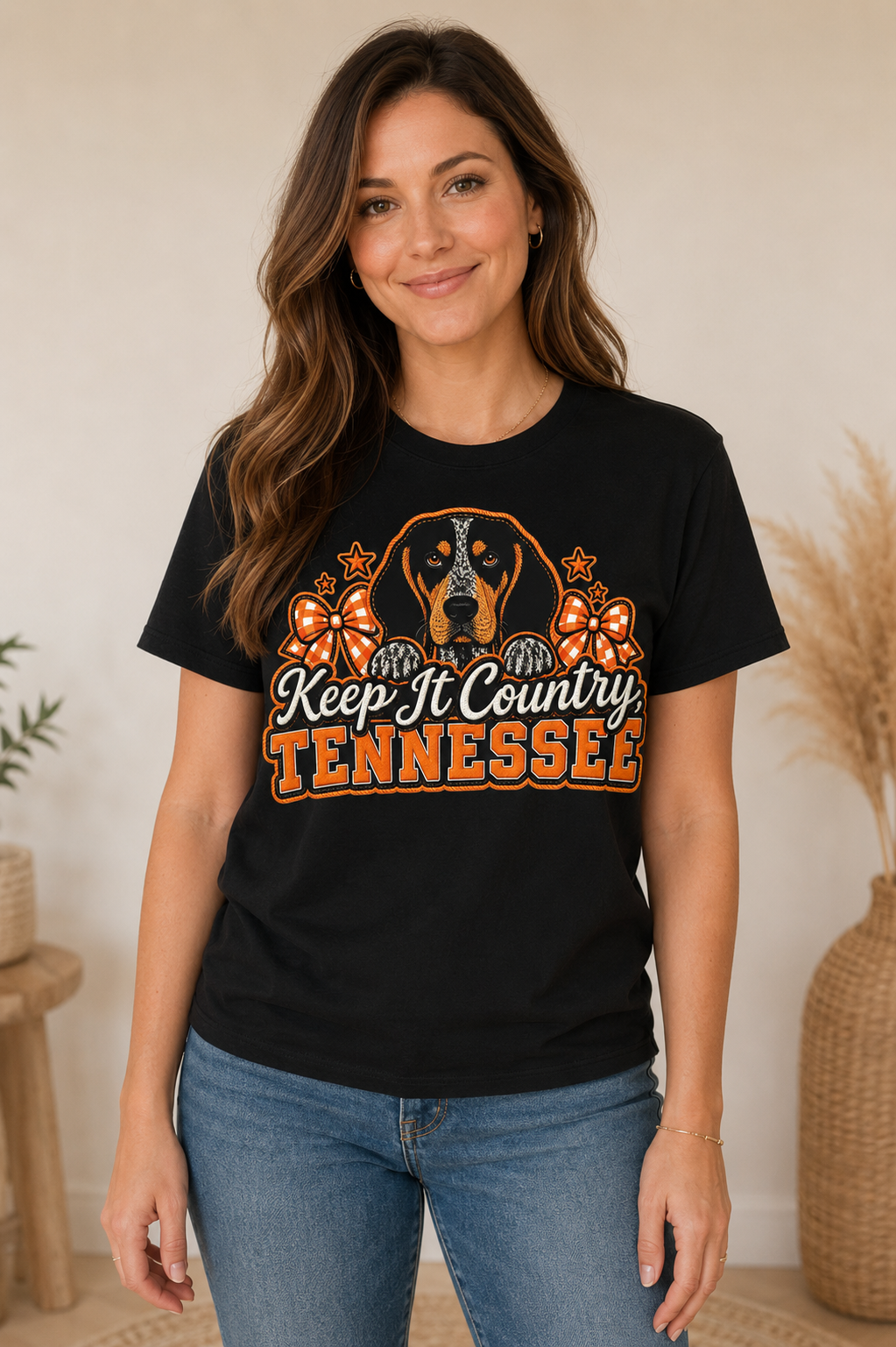 Keep it Country Tennessee  Black Graphic Tee 🧡🐾