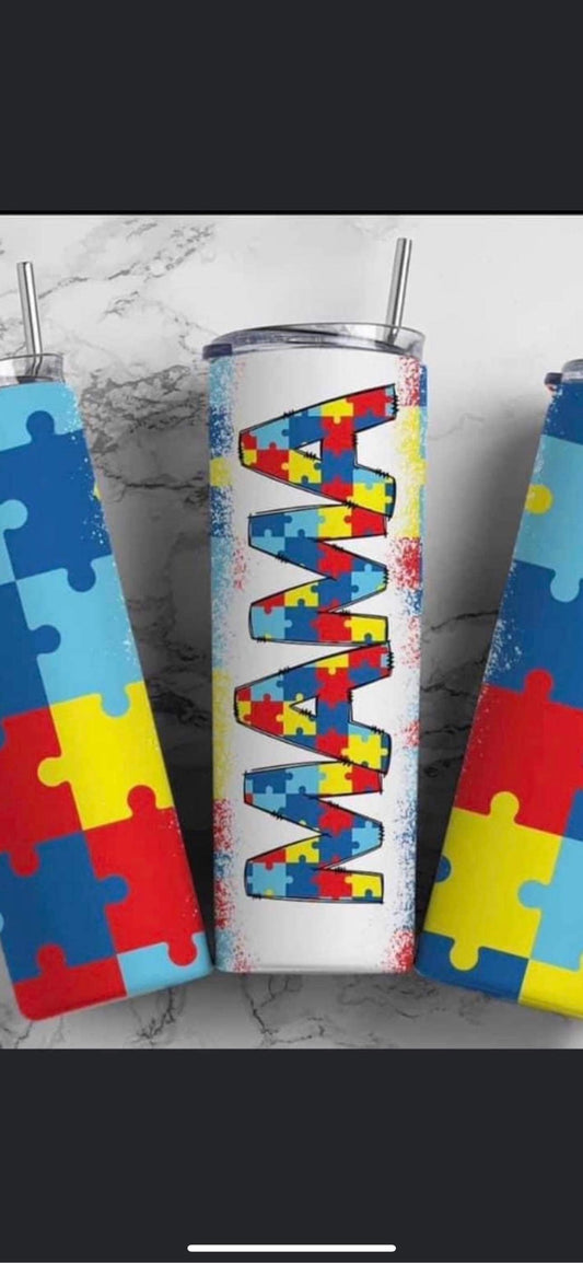 Autism Mama 20 oz tumbler
