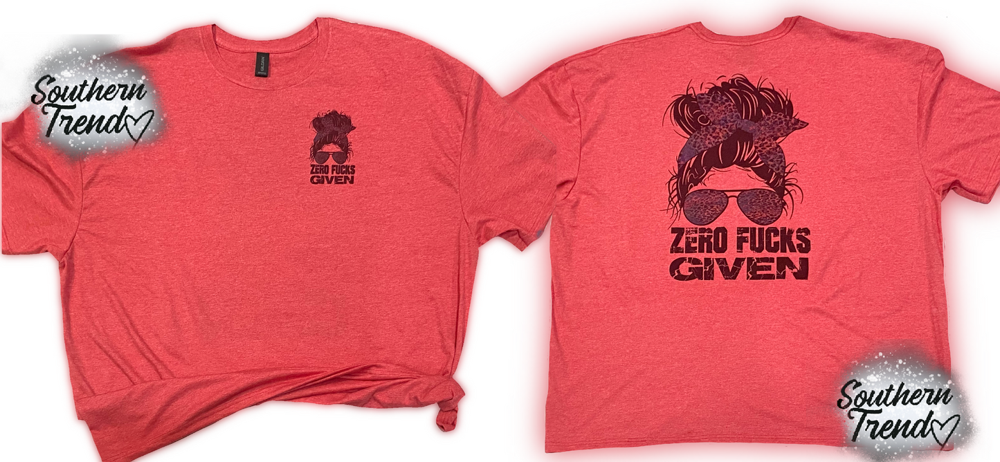 Zero fucks given tee shirt