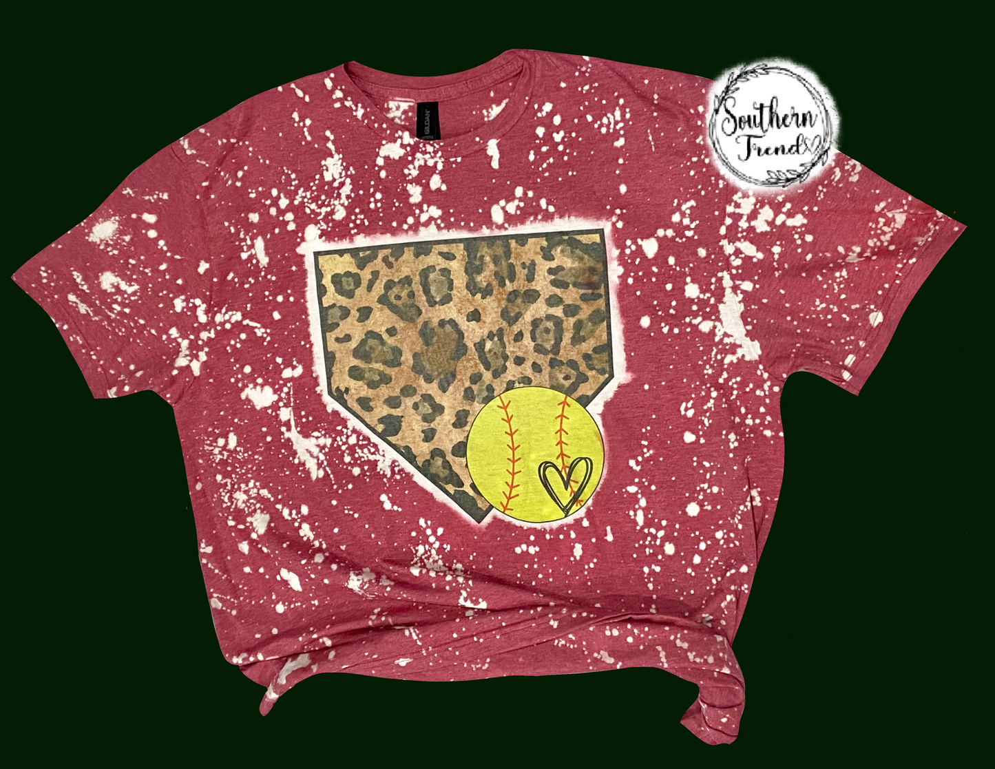 Softball mama Leoprard bleached tee shirt