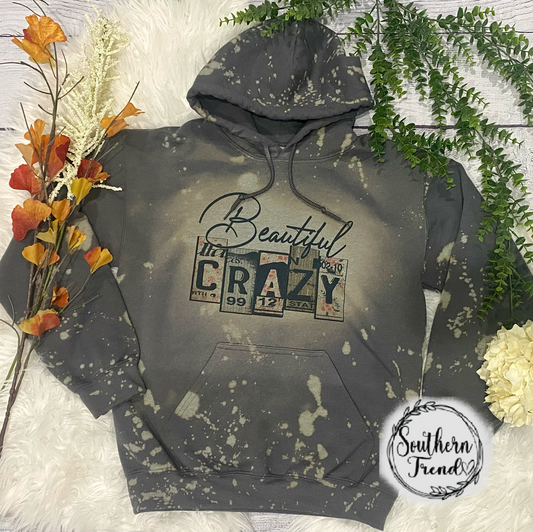 Beautiful Crazy charcoal grey bleached hoodie