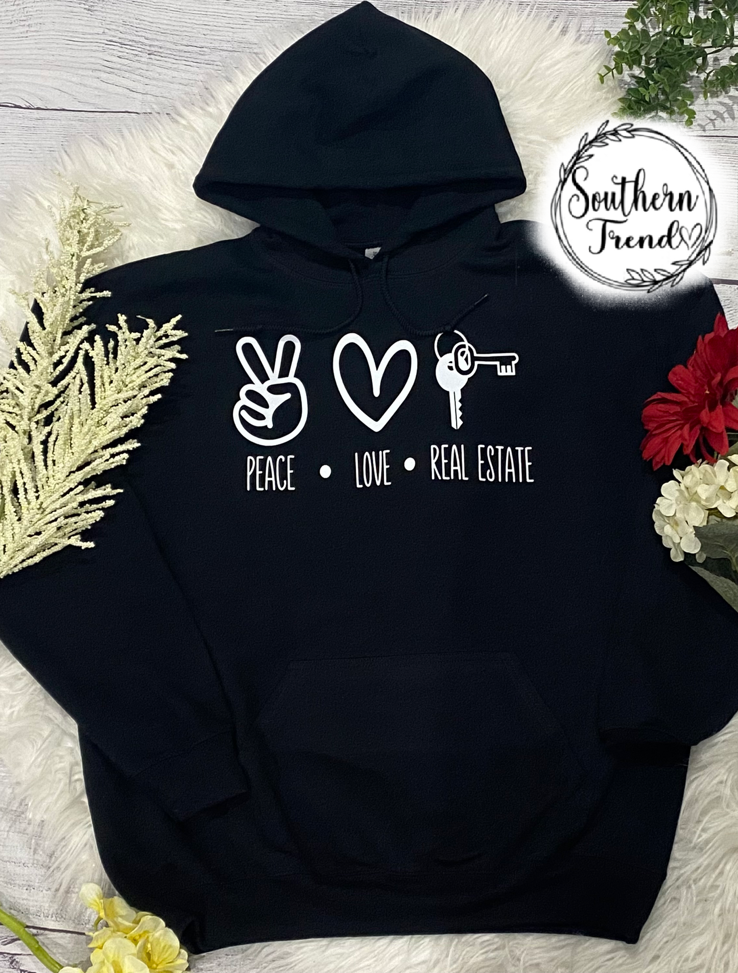 Peace love real estate hoodie